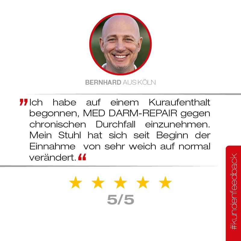 Bernhard berichtet über ihre Erfahrungen mit MED DARM-REPAIR