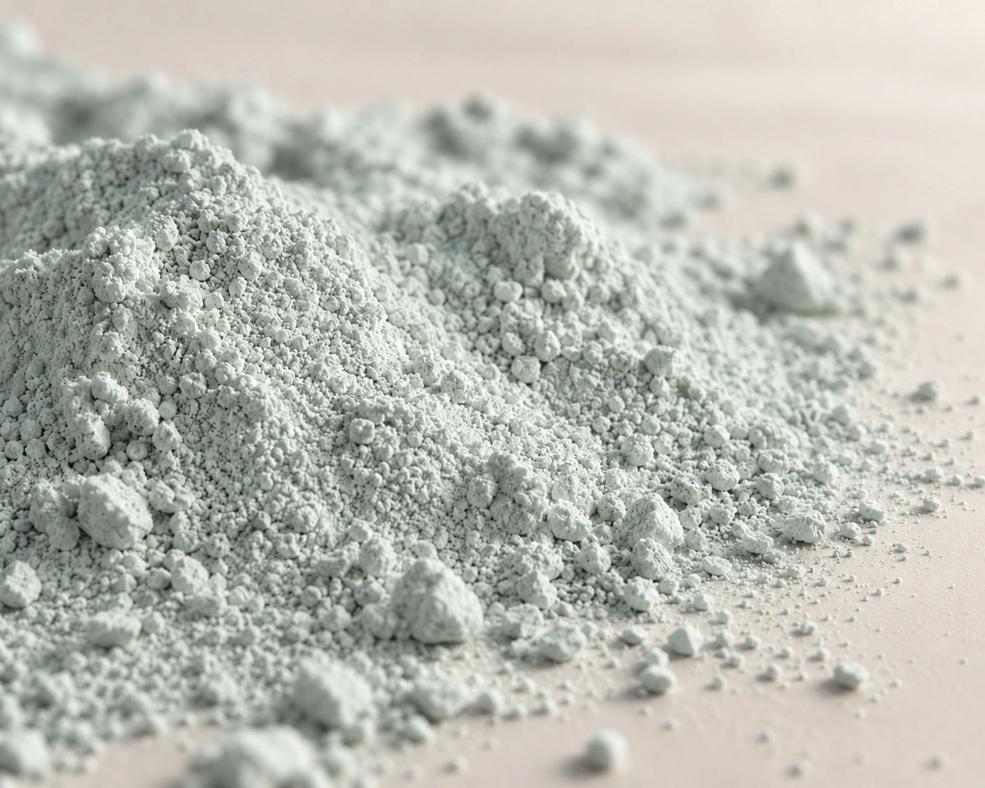 Polvere di zeolite PMA in macrofotografia con grana visibile