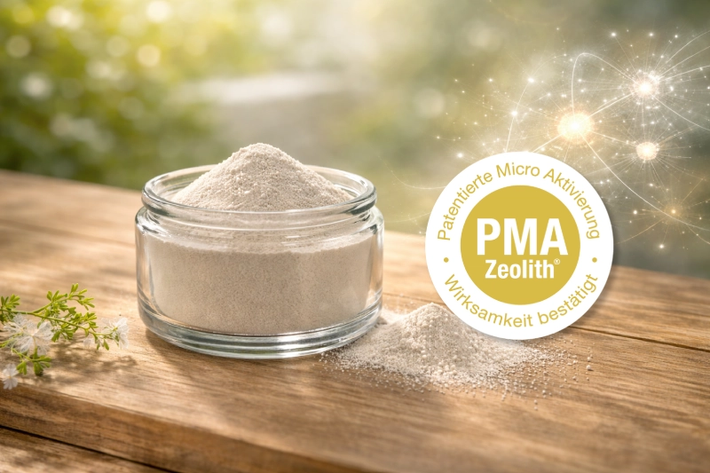 PMA-Zeolith mit patentierter Mikro-Aktivierung für maximale Schadstoffbindung im Darm