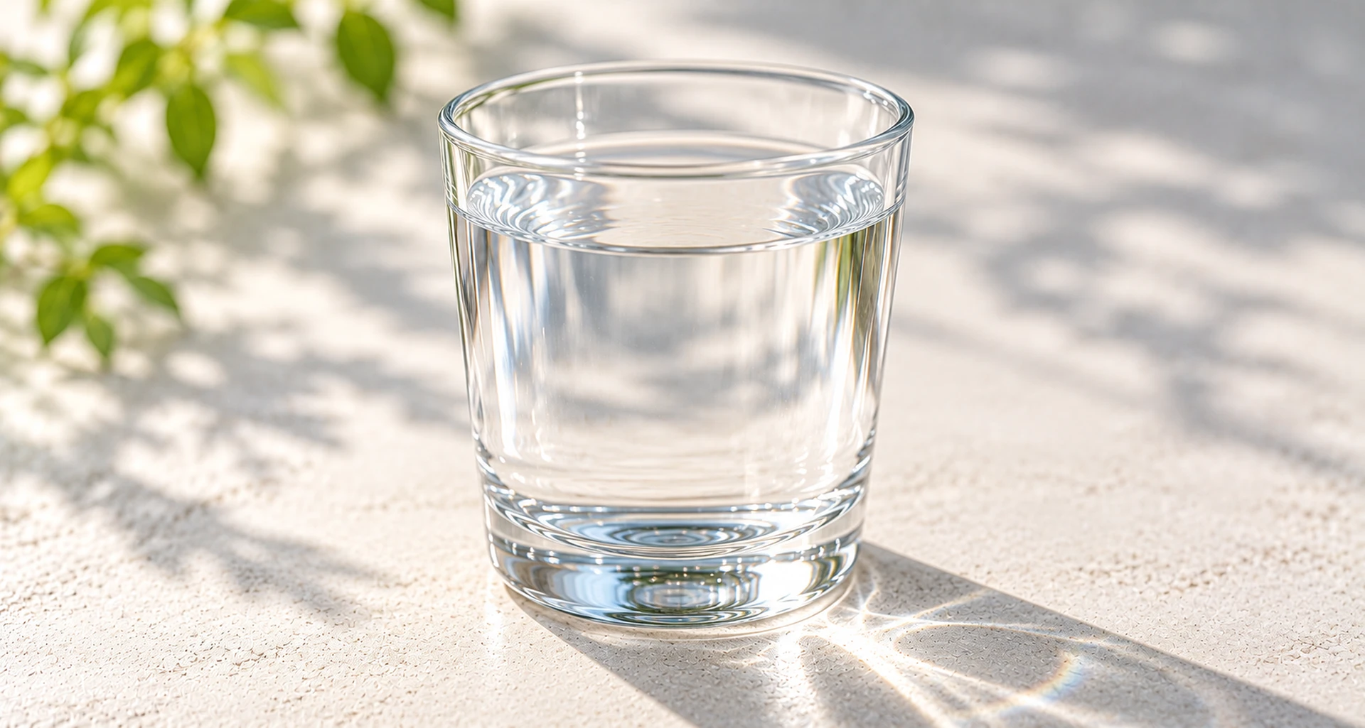 Glas Wasser neben einem Portionslöffel Zeolith-Pulver